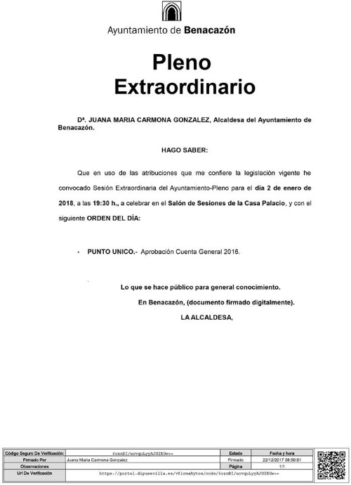 Alcaldía_Bando Pleno Extraordinario 02.01.2018