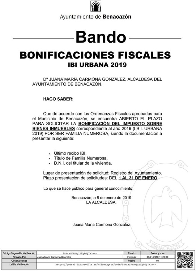 Economía_Bando Bonificaciones Fiscales 2019