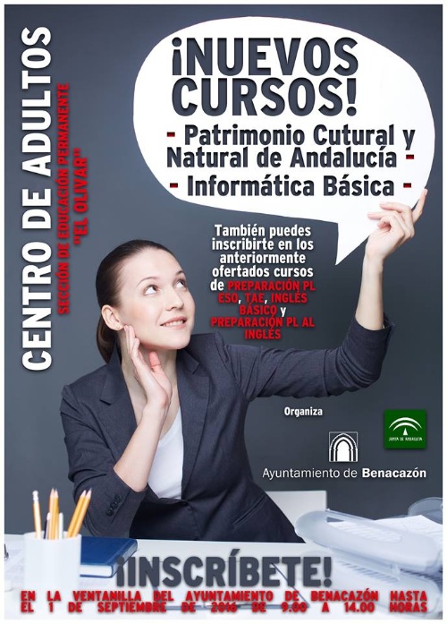 Educación_Cartel Cursos Centro Adultos 2016-17