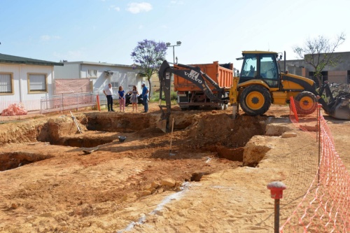 Obras_Ampliación CEIP Talhara, visita alcaldesa1