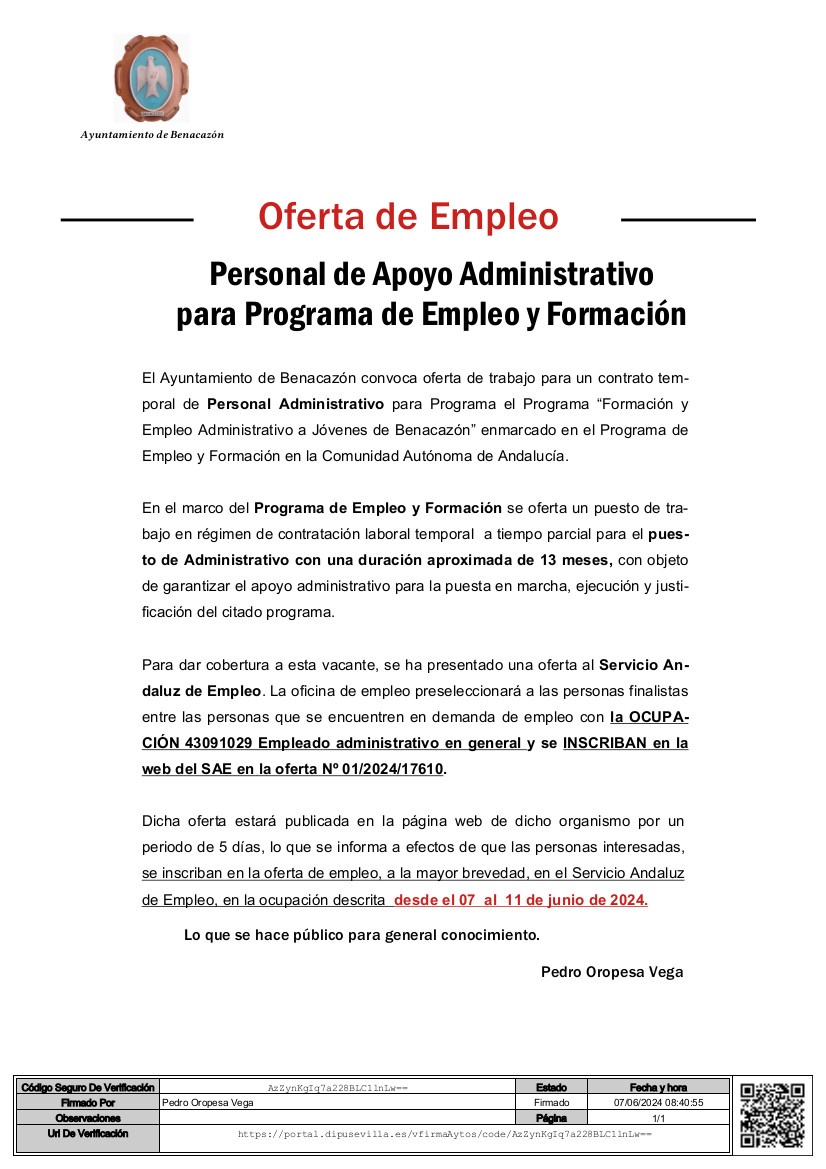 Anuncio Oferta Empleo_Administrativo