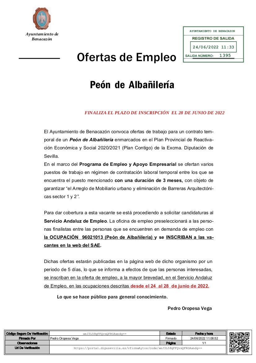Anuncio Oferta_Peón Albañilería_24-06-2022