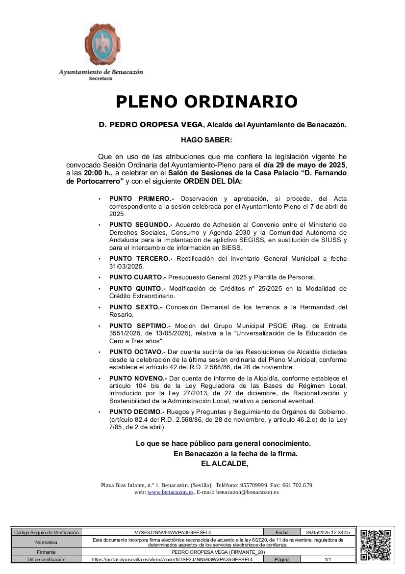 Anuncio_Pleno 29.05.2025