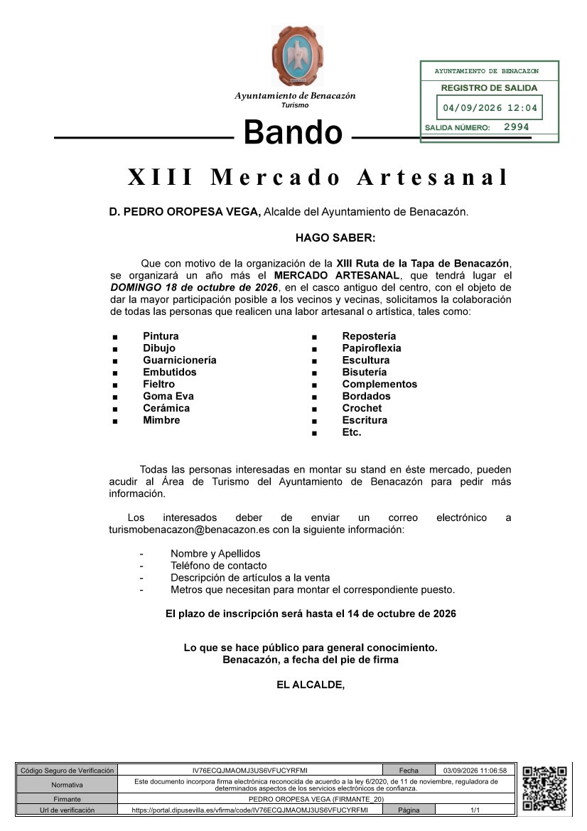 BANDO MERCADO ARTESANAL 2026