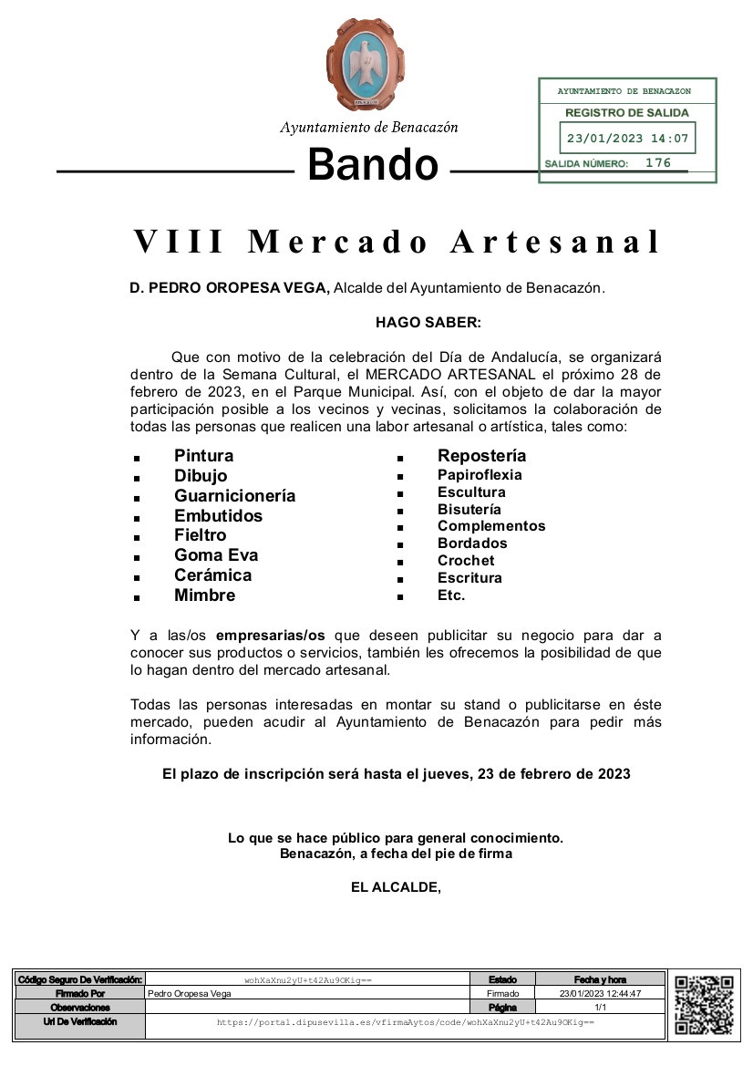 Bando Mercado Artesanal 28.02.2023