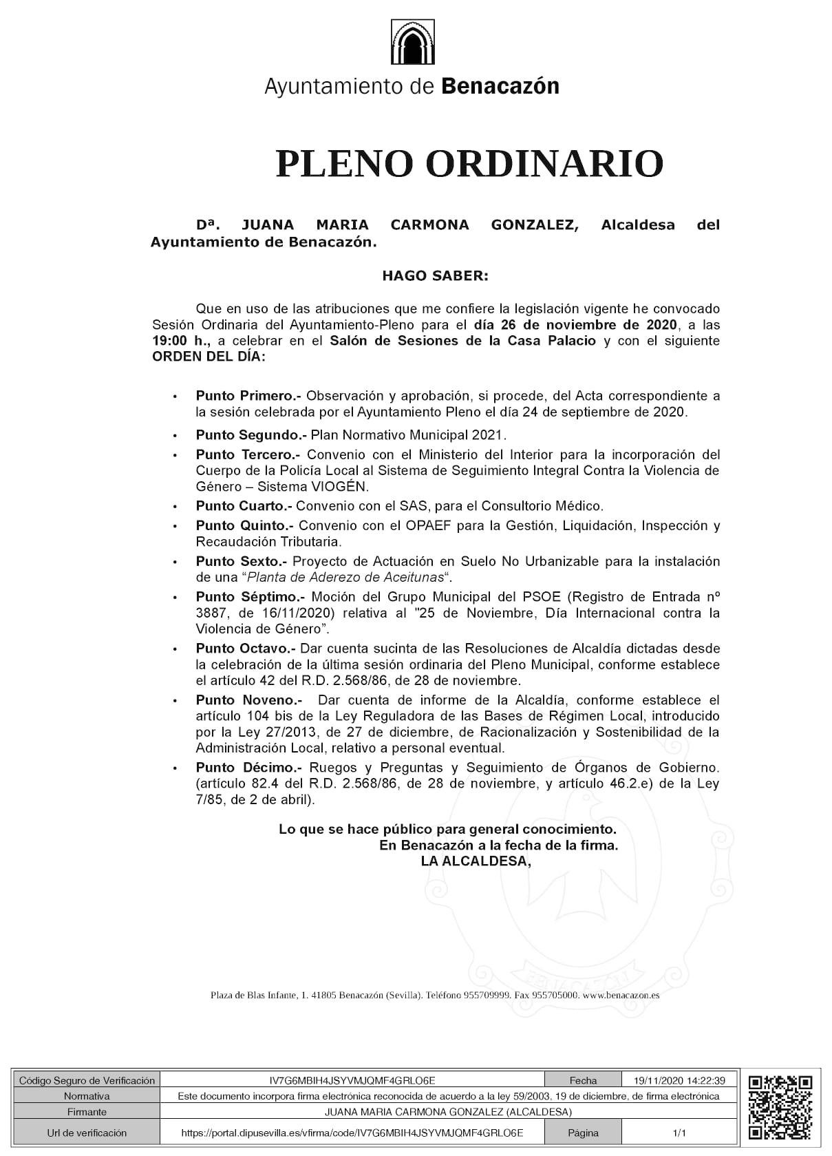 Bando_Pleno Ordinario 26.11.2020