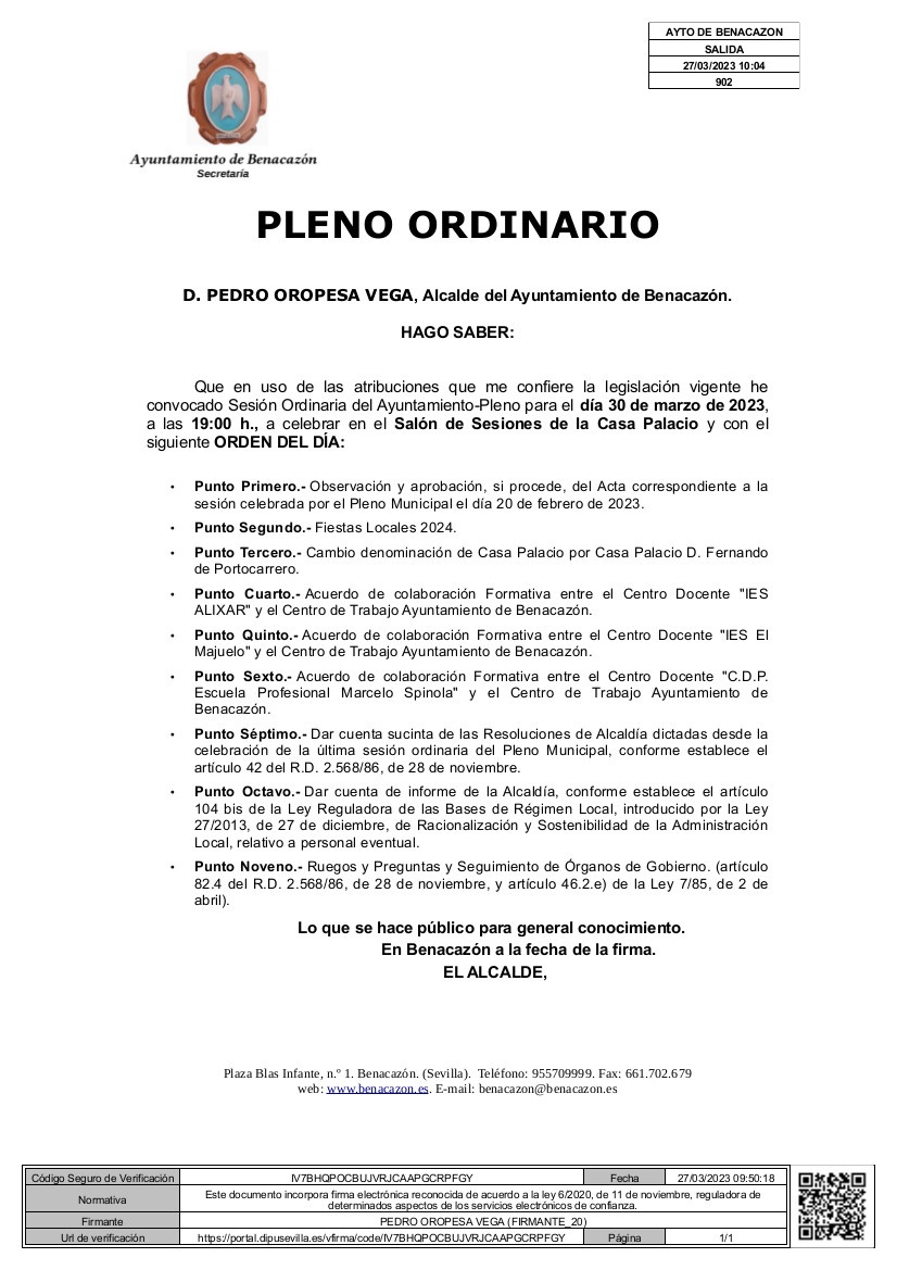 Bando_Pleno Ordinario 30.03.2023