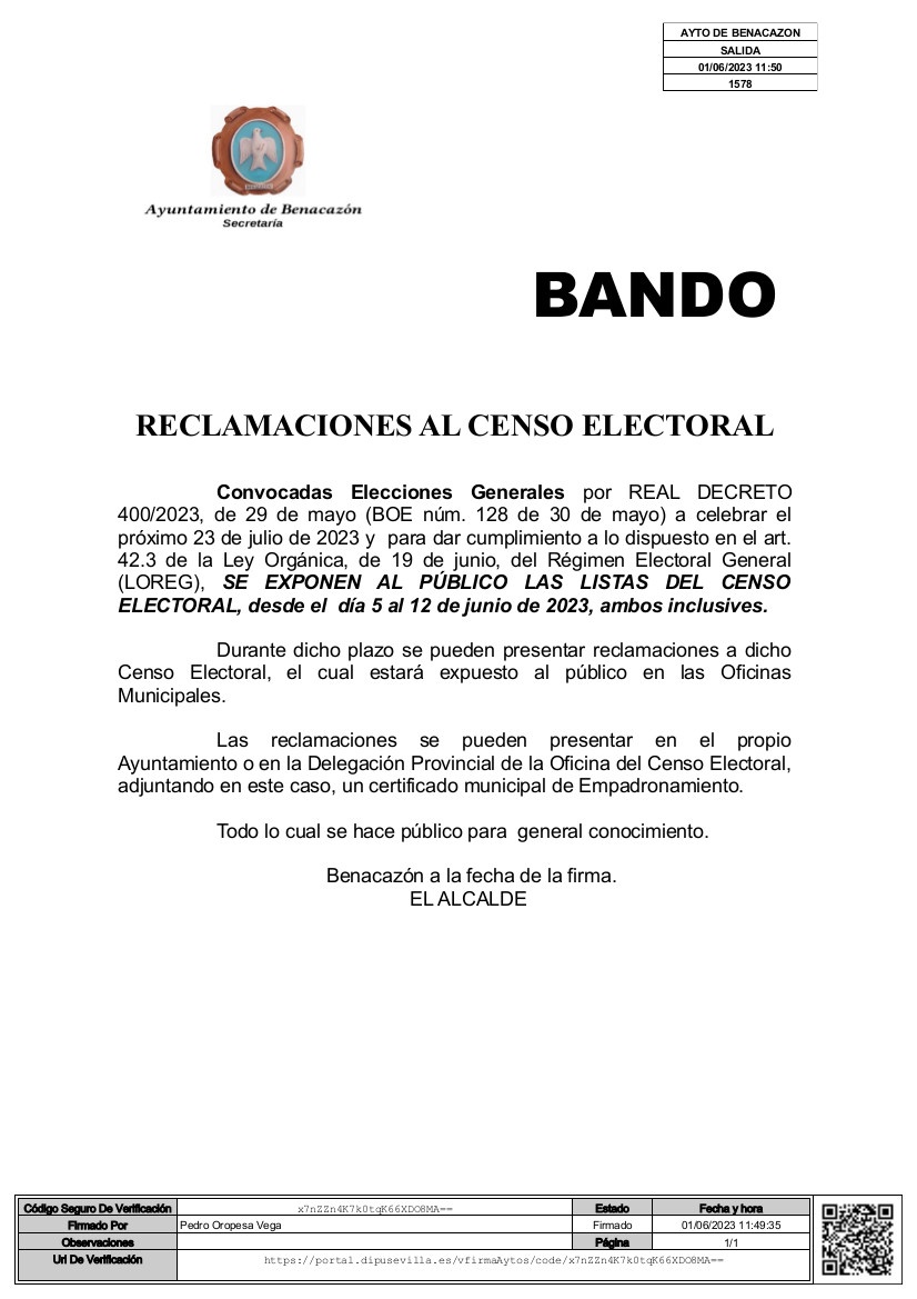 Bando_Reclamaciones Censo Electoral
