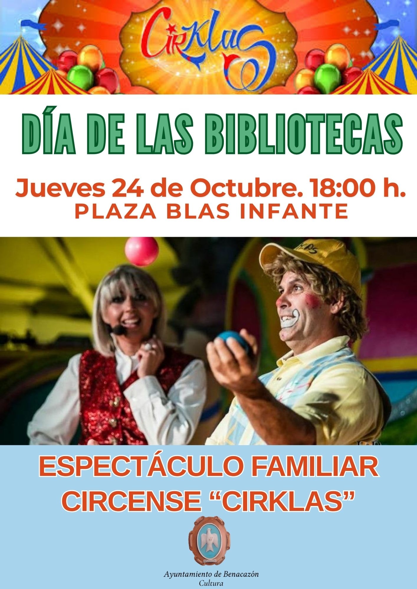 CARTEL OK CIRKLAS Día Bibliotecas 24.10.24