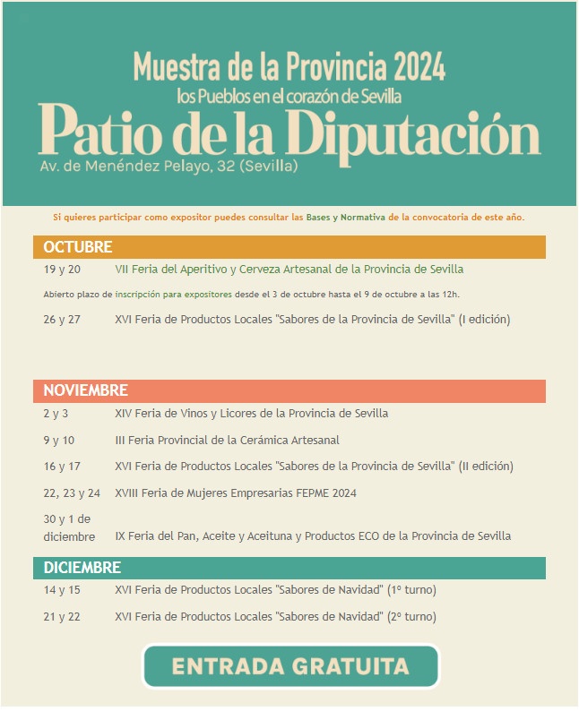 Calendario Ferias Patio Diputac. 2024