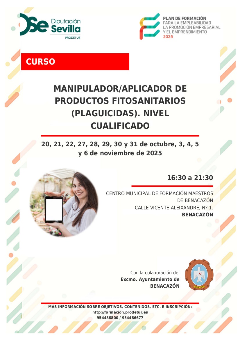 Cartel Curso Manipulador Productos Fitosanitarios Cualificado