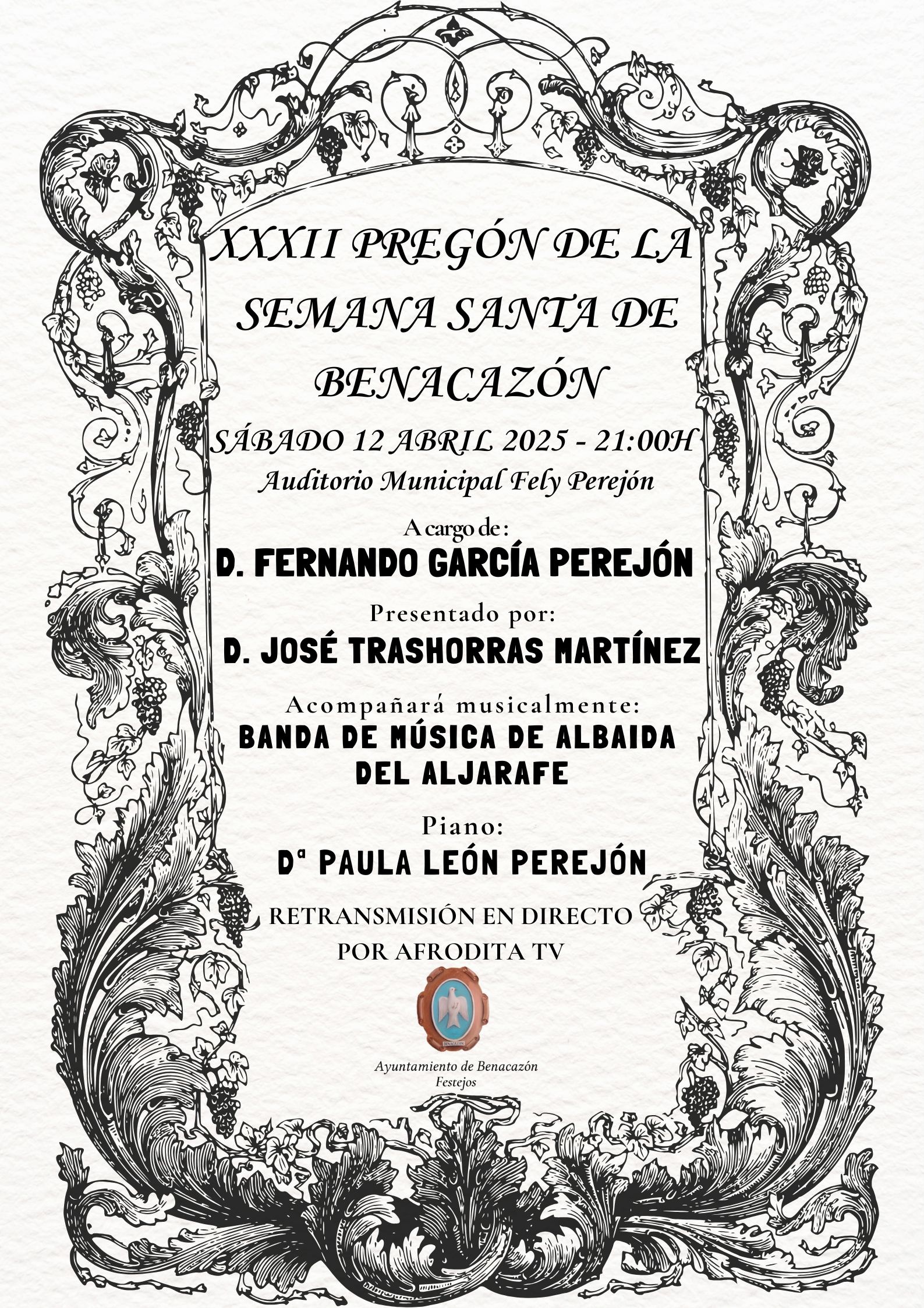 Cartel PREGÓN SEMANA SANTA 2025-12abril