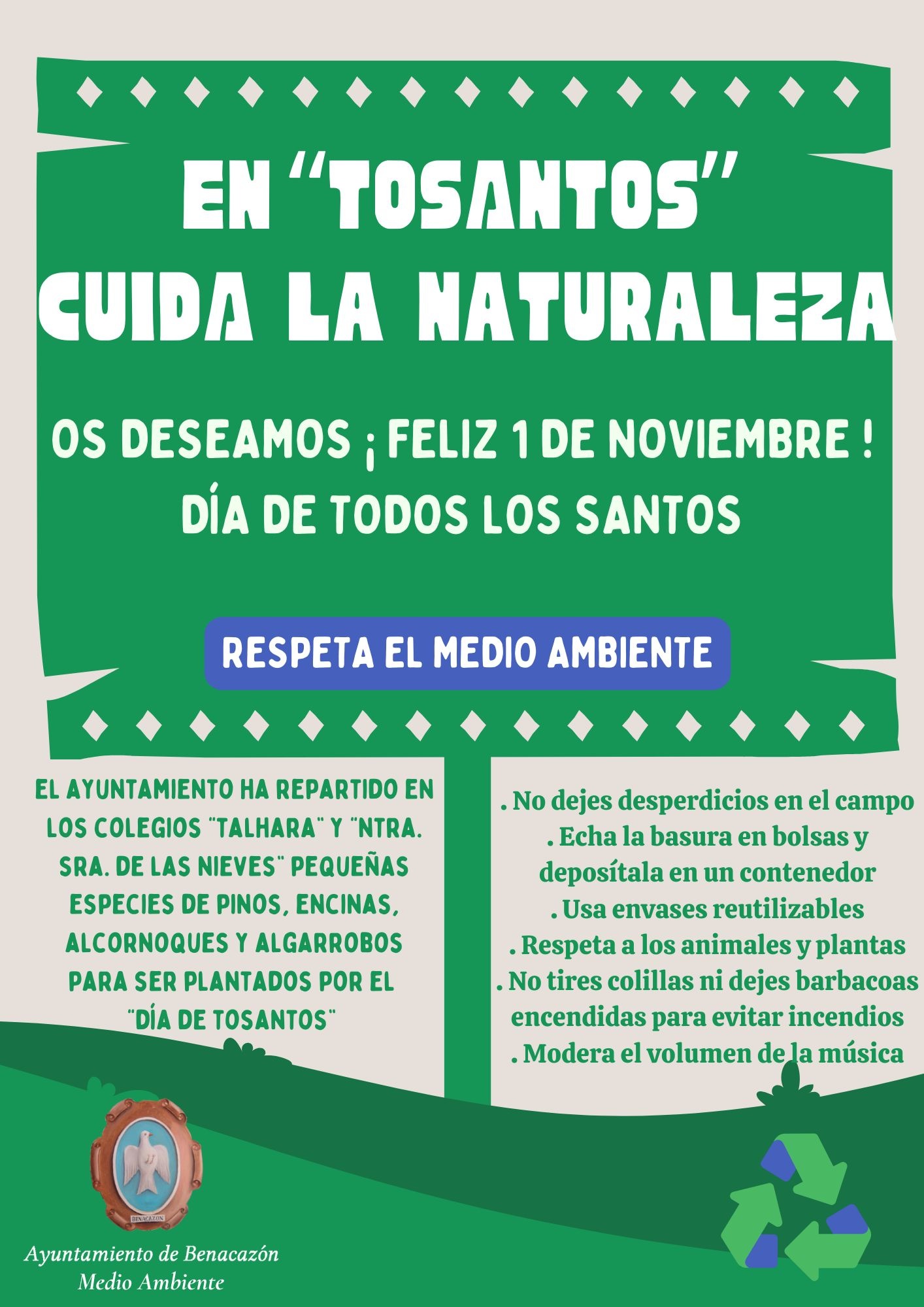 Cartel ¿TOSANTOS¿ CUIDA EL CAMPO