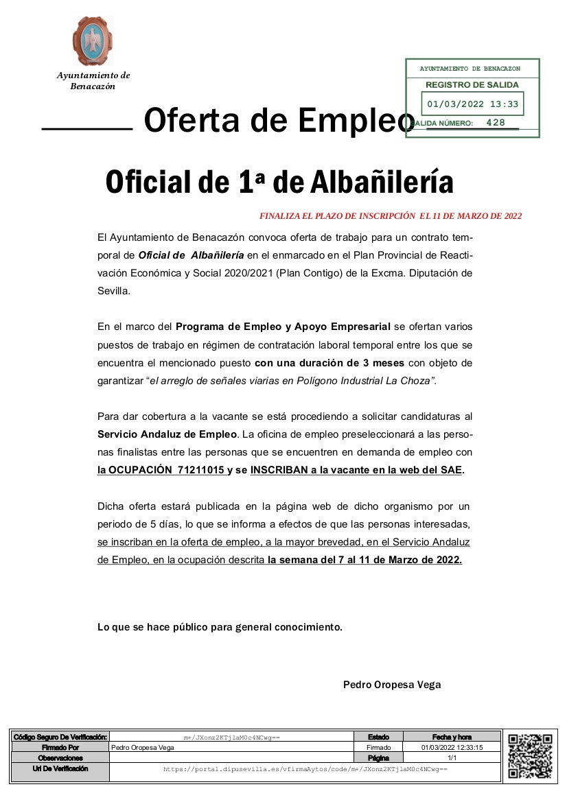 Empleo_Oficial de Albañilería