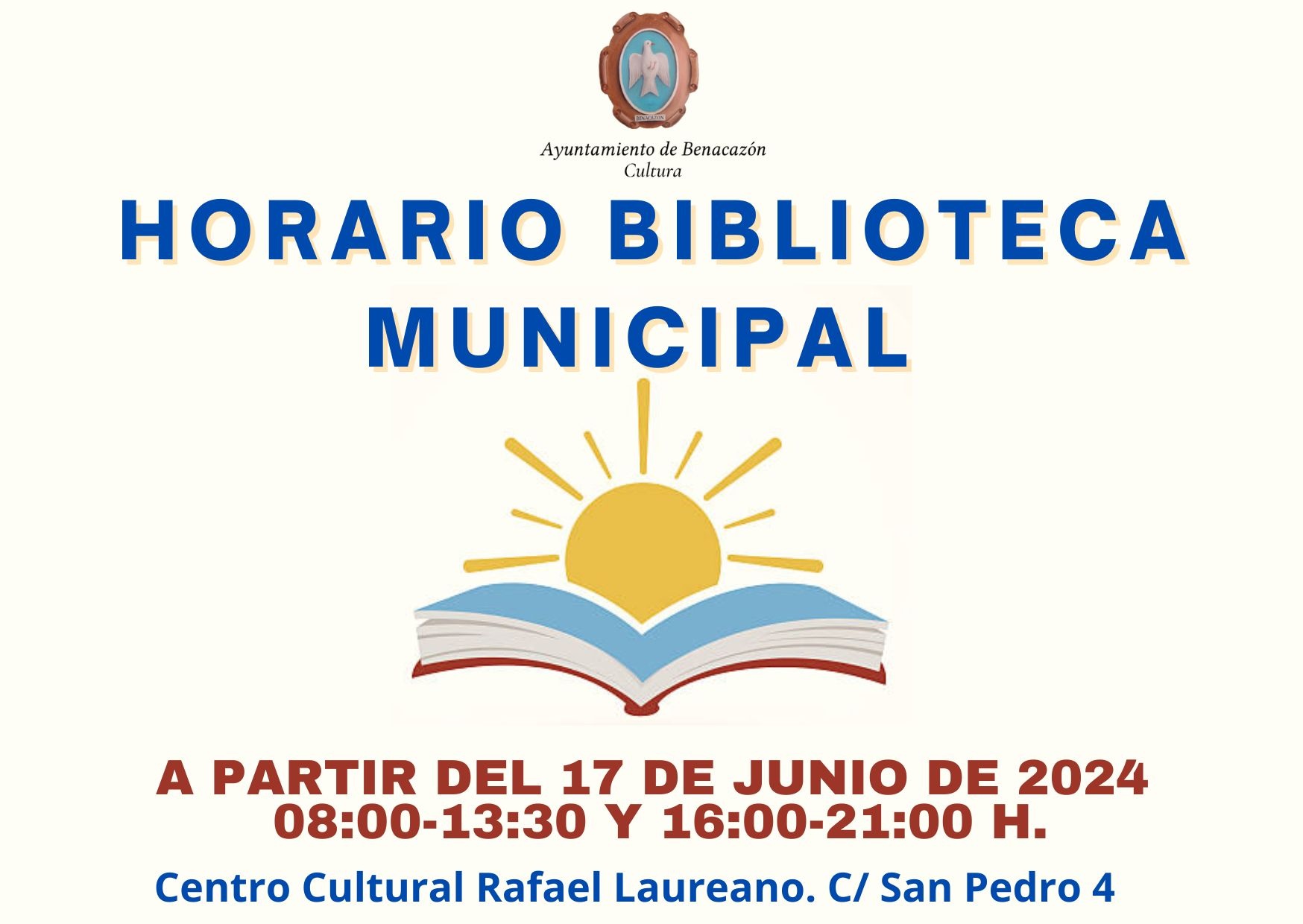 HORARIO BIBLIOTECA 17junio