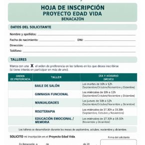 INSCRIPCIÓN Taller mayores