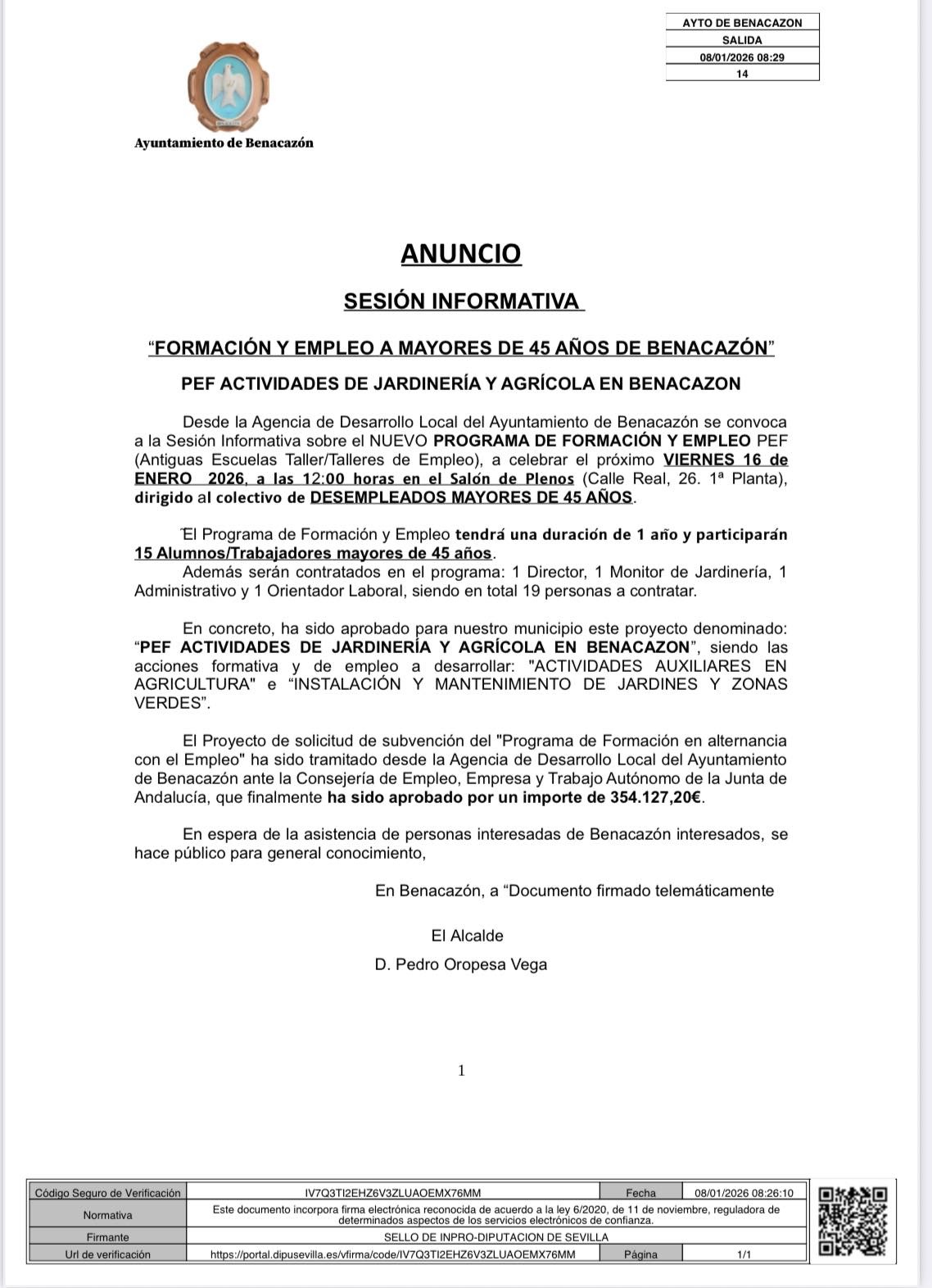 Programa Empleo Jardinería