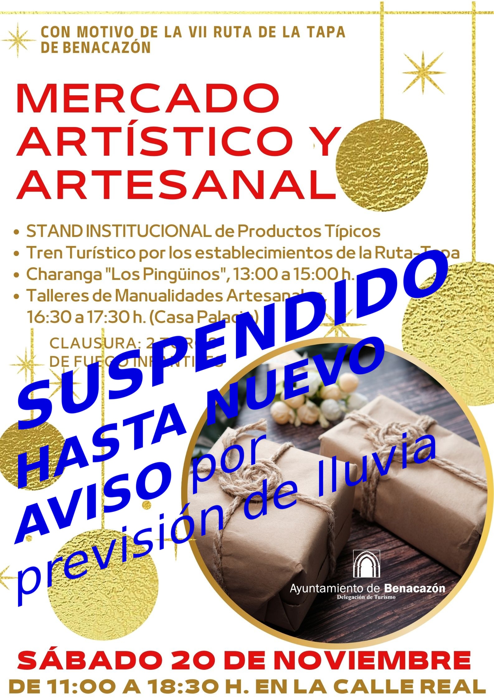 Turismo_SUSPENDIDO MERCADO ARTÍSTICO Y ARTESANAL 20.11.2021